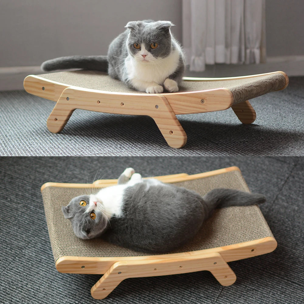 Premium Wooden Cat Scratcher Bed