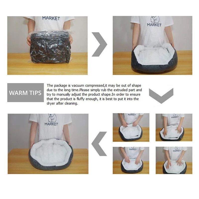 Cozy Plush Pet Cave Bed – Warm & Comfy for Cats & Small Dogs