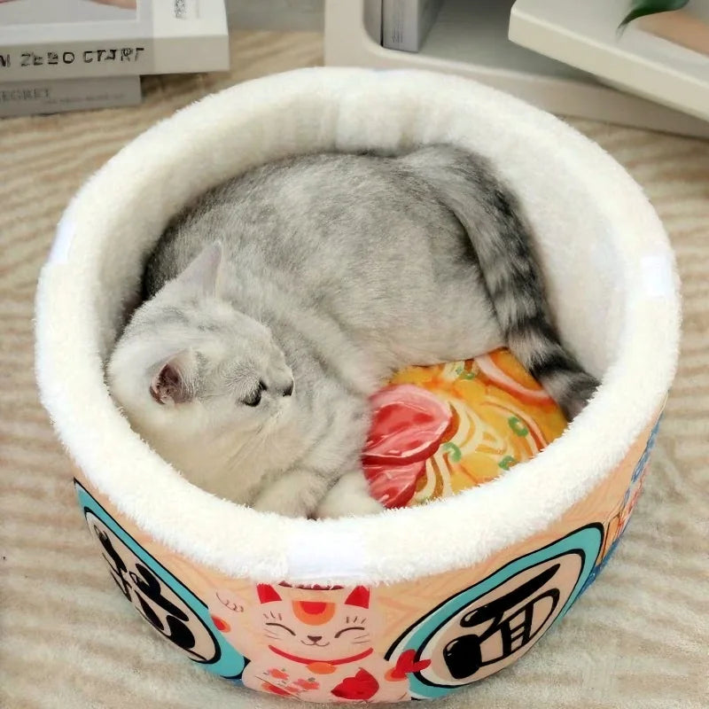 Cozy Noodle Cup Pet Cave Bed