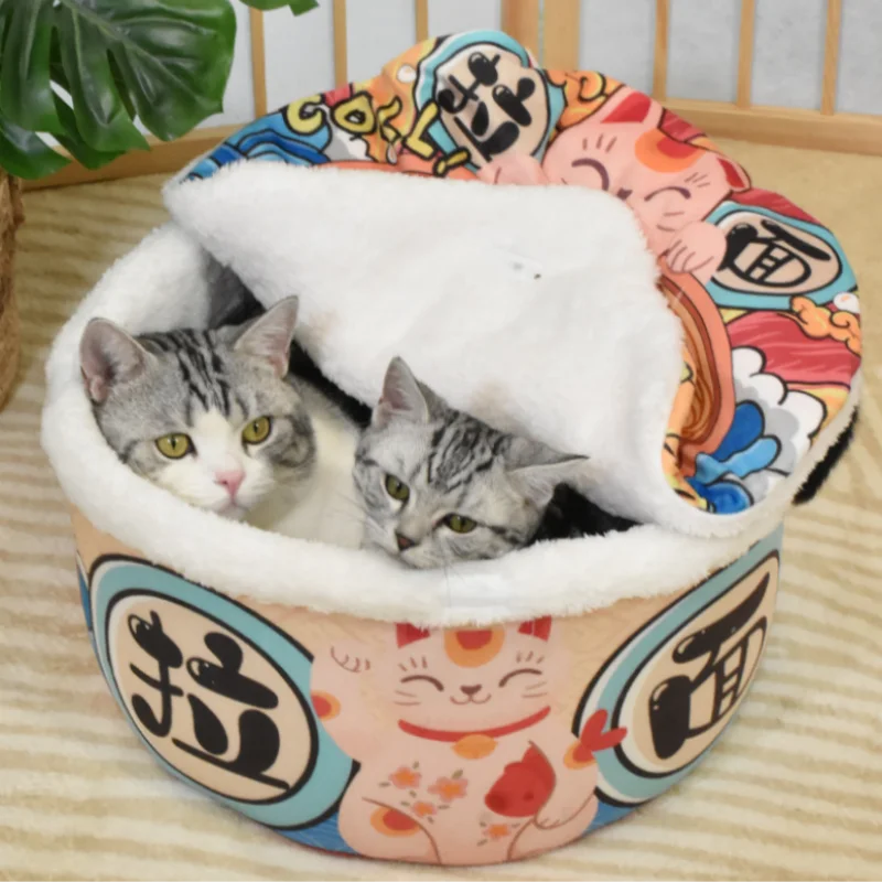 Cozy Noodle Cup Pet Cave Bed