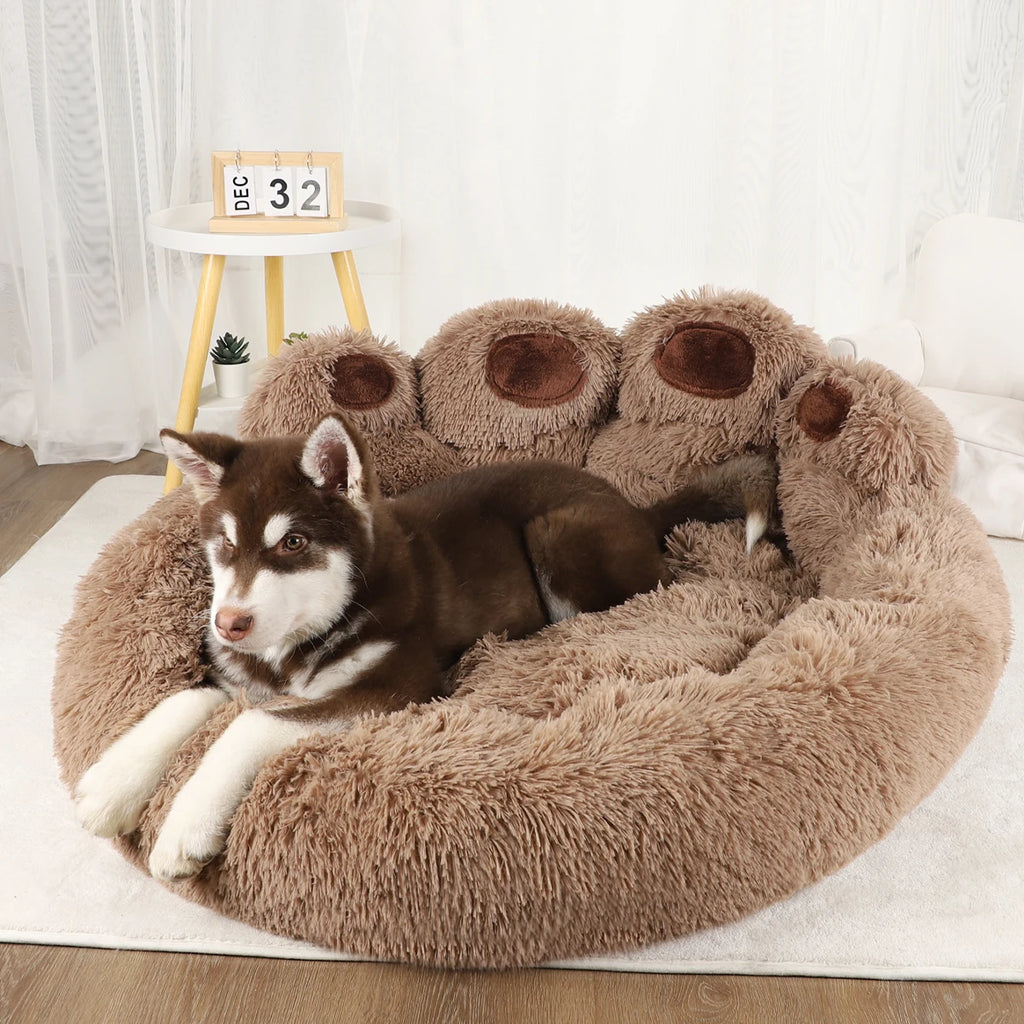 Fluffy Winter Plush Dog Bed