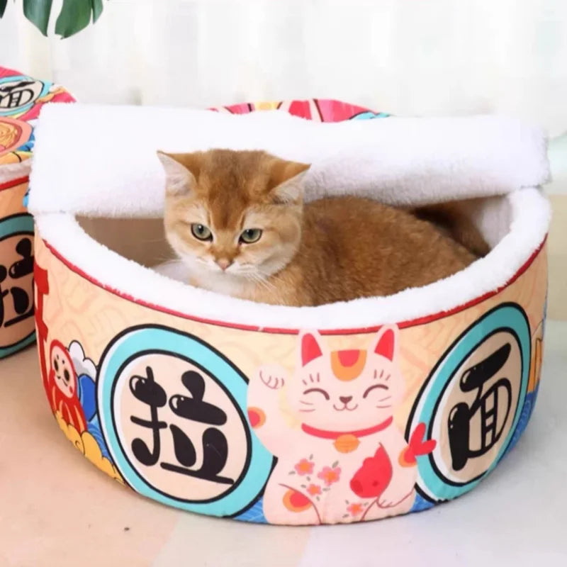 Cozy Noodle Cup Pet Cave Bed