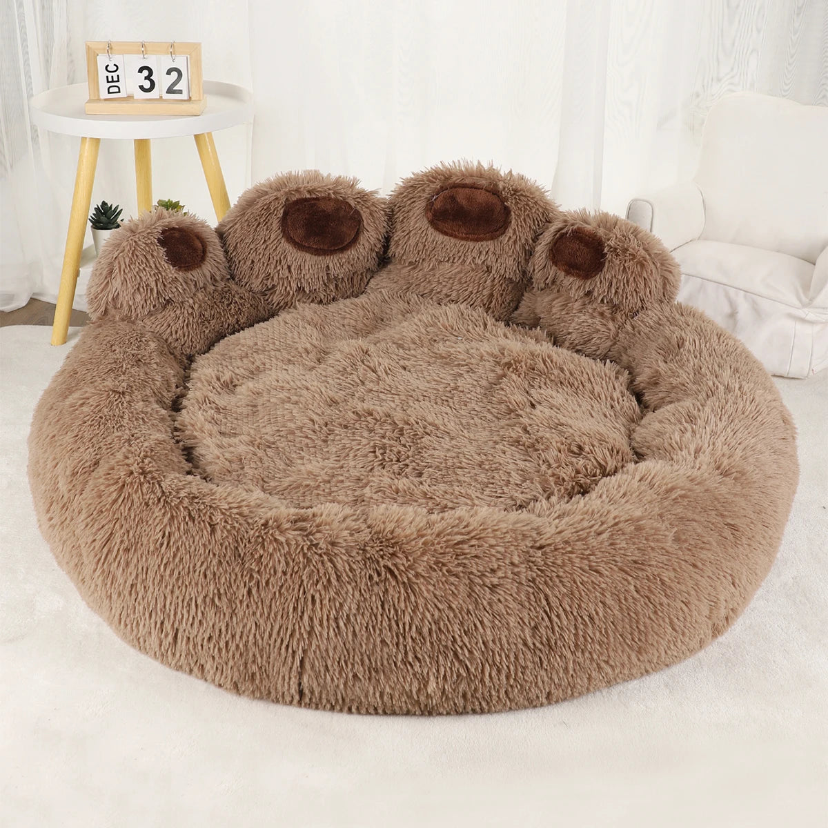 Fluffy Winter Plush Dog Bed